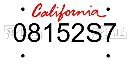 08152S7 California License Plate