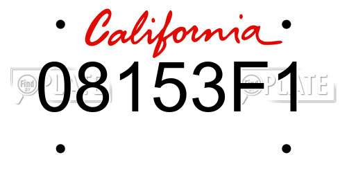 08153F1 California License Plate