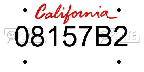 08157B2 California License Plate