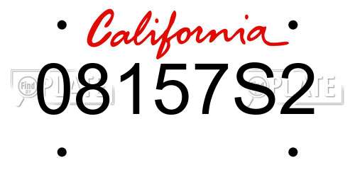 08157S2 California License Plate