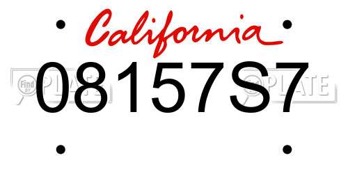 08157S7 California License Plate