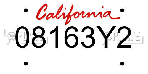 08163Y2 California License Plate