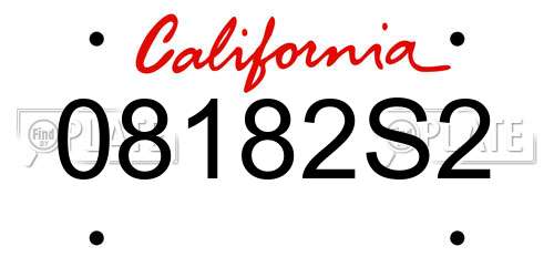 08182S2 California License Plate