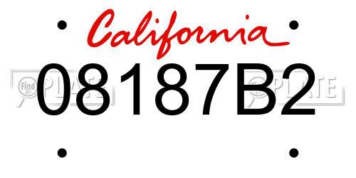 08187B2 California License Plate