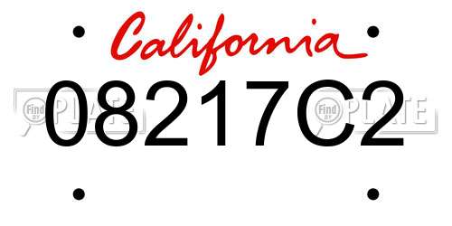 08217C2 California License Plate