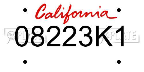 08223K1 California License Plate