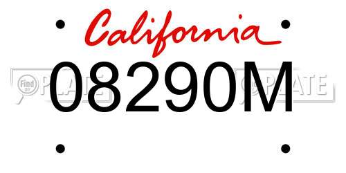 08290M California License Plate