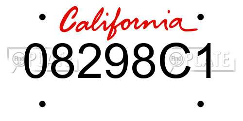 08298C1 California License Plate