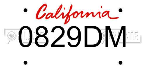 0829DM California License Plate