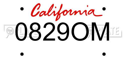 0829OM California License Plate