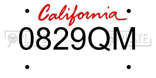 0829QM California License Plate