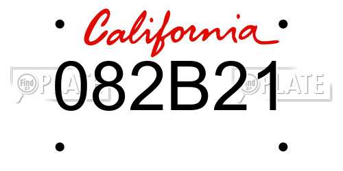 082B21 California License Plate