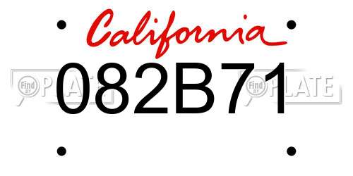 082B71 California License Plate