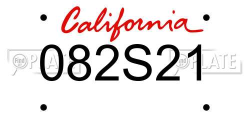 082S21 California License Plate