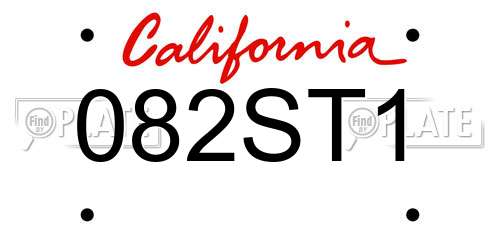 082ST1 California License Plate