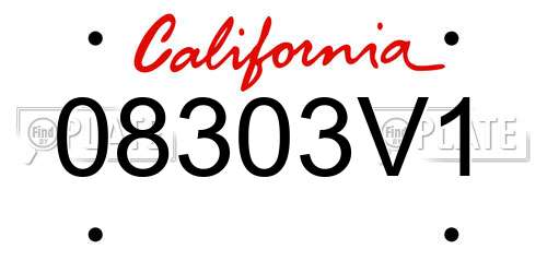 08303V1 California License Plate
