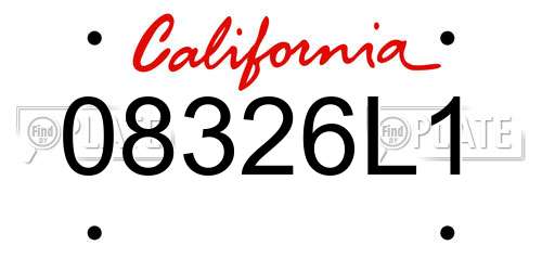 08326L1 California License Plate