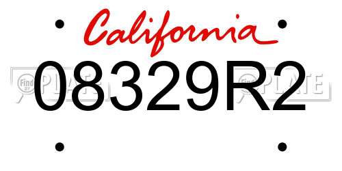 08329R2 California License Plate