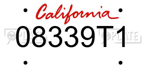 08339T1 California License Plate