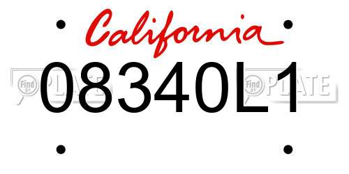 08340L1 California License Plate