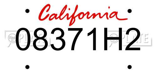 08371H2 California License Plate