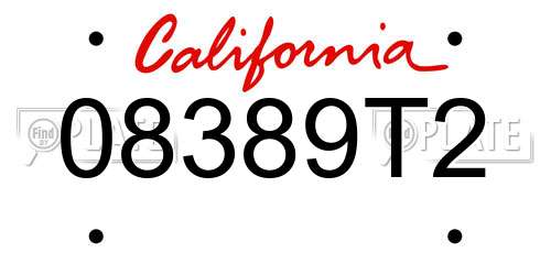 08389T2 California License Plate