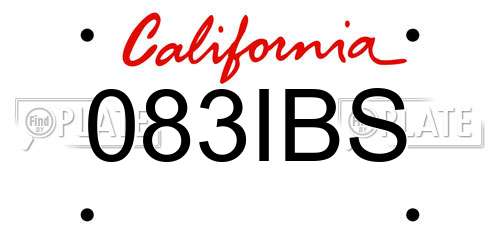 083IBS California License Plate