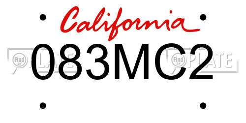 083MC2 California License Plate