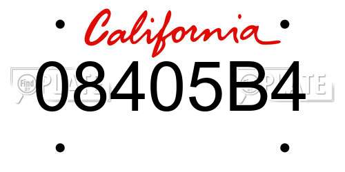 08405B4 California License Plate