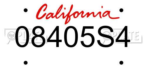 08405S4 California License Plate