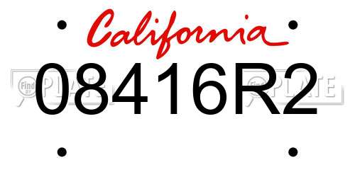 08416R2 California License Plate