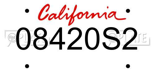 08420S2 California License Plate