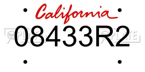 08433R2 California License Plate