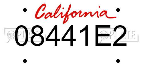 08441E2 California License Plate