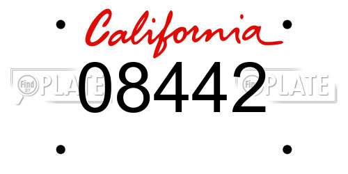 08442 California License Plate