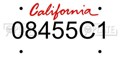 08455C1 California License Plate
