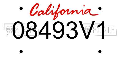 08493V1 California License Plate