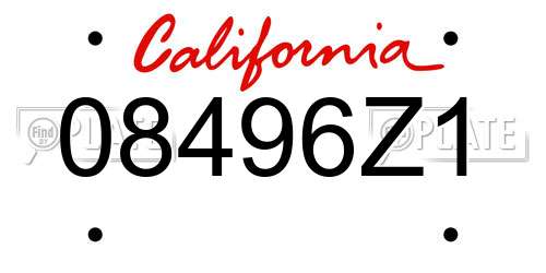 08496Z1 California License Plate