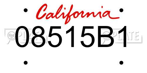08515B1 California License Plate