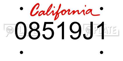 08519J1 California License Plate