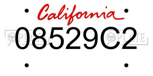 08529C2 California License Plate
