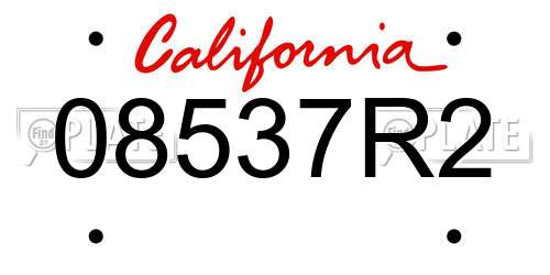 08537R2 California License Plate