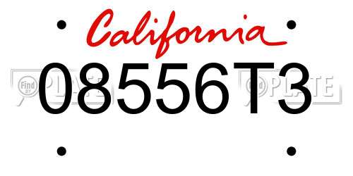 08556T3 California License Plate