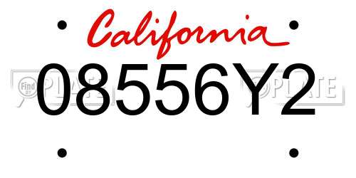 08556Y2 California License Plate