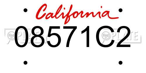 08571C2 California License Plate