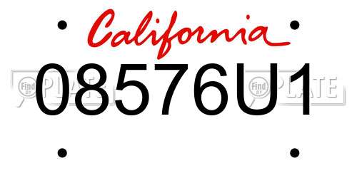 08576U1 California License Plate
