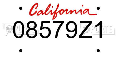 08579Z1 California License Plate