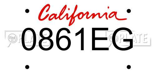 0861EG California License Plate