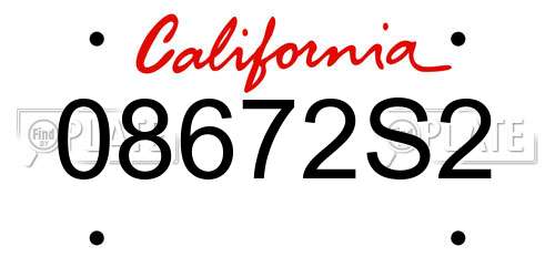 08672S2 California License Plate