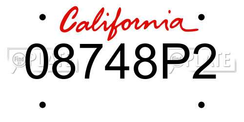 08748P2 California License Plate